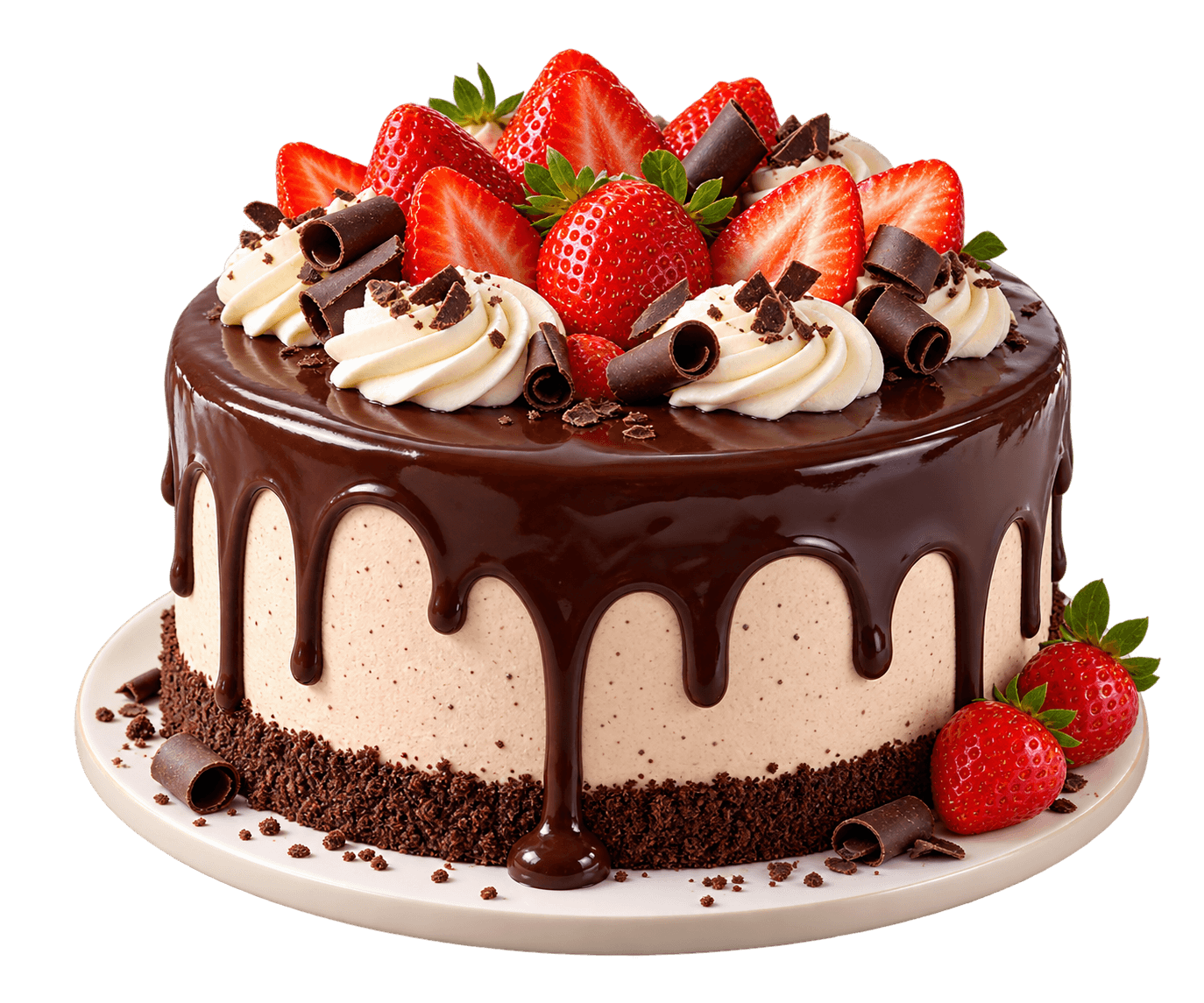 Chocolate strawberry celebration cake